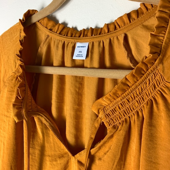 NWT Old Navy Silk-look Tie Neck Blouse XXL - Picture 4 of 5